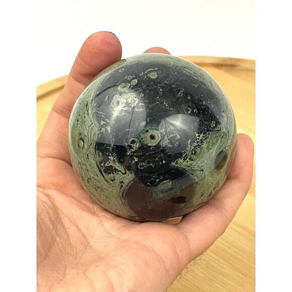 Kambaba Jasper Natural Stone Crystal Quartz Ball 372g Healing Sphere 63mm - Picture 11 of 14